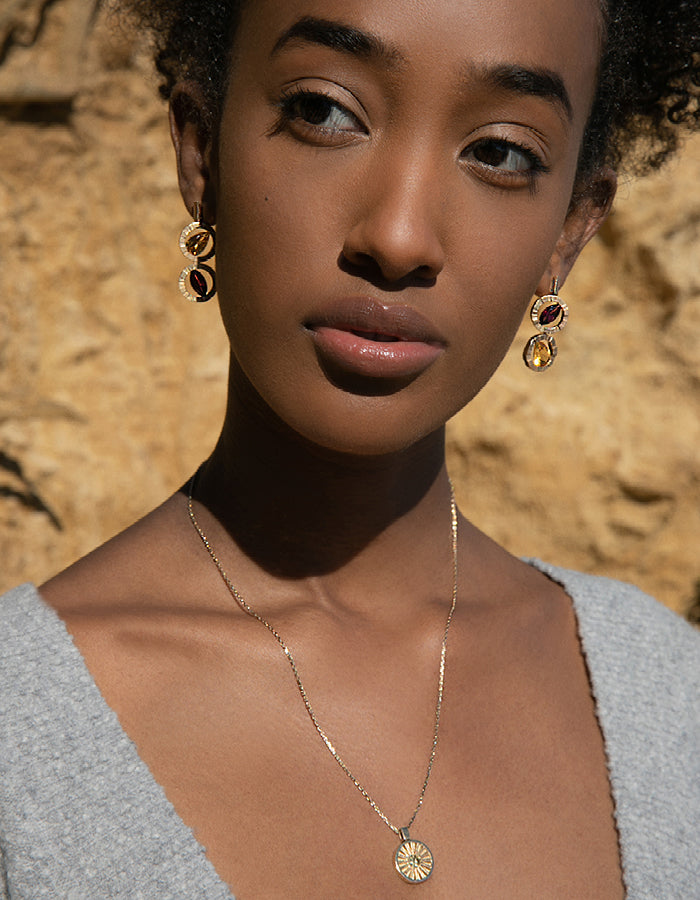 SUN NECKLACE M CITRINE Mi ko Jewellery