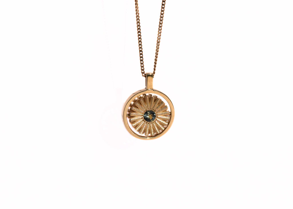 DOUBLE SIDED SPINNING SUN NECKLACE